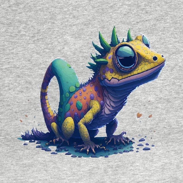 Gamer's Perfect Illustration - Cute Colorful Gekko by star trek fanart and more